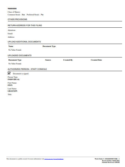 Zenta System ARTICLES OF INCORPORATION2