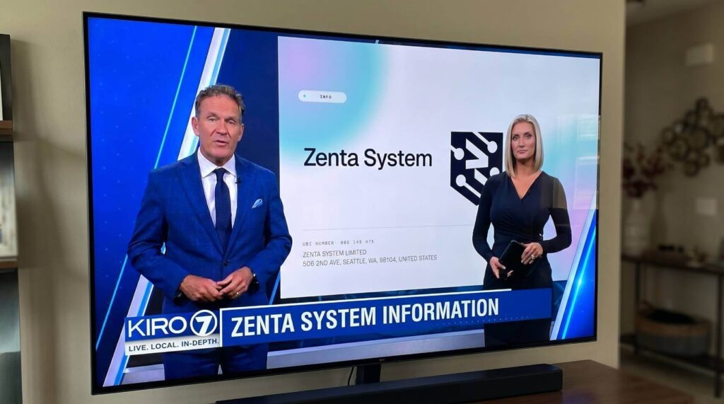 Zenta Systemが現地シアトルのニュース番組で取り上げられている