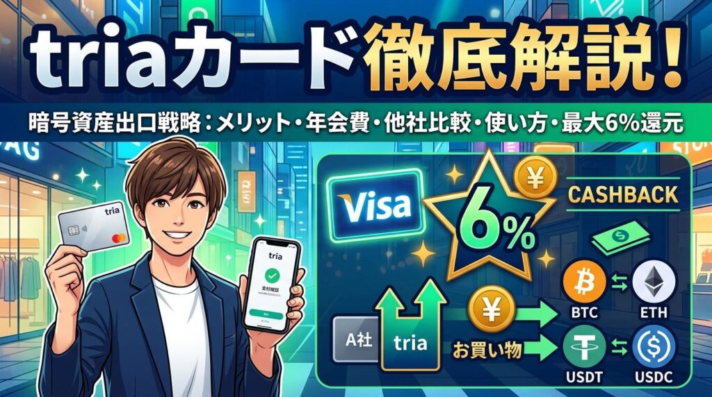 triaカードとは？デメリットや年会費・使い方から暗号資産の出口・最大6%還元と他社比較まで解説