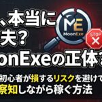 MoonExeとは？BitradeXが関係？怪しい噂の真相！暗号資産初心者が損するリスクを避けて危険を察知しながら稼ぐ方法